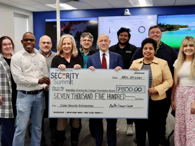 Towerwall presents check to MassBay