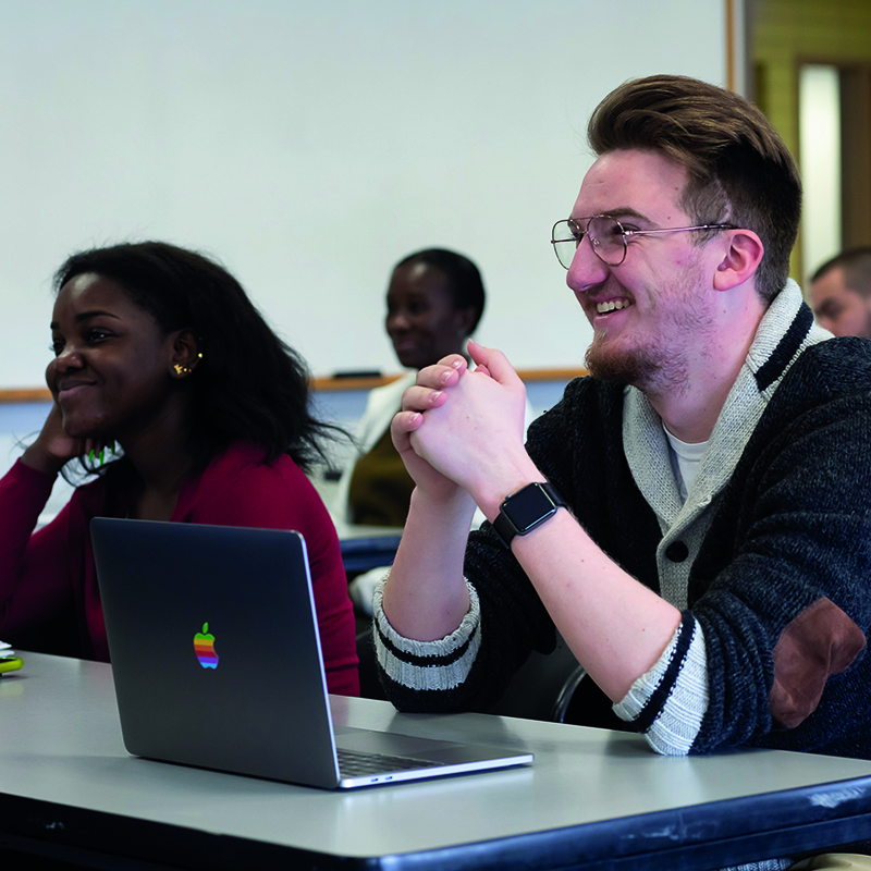 students in class - smiling