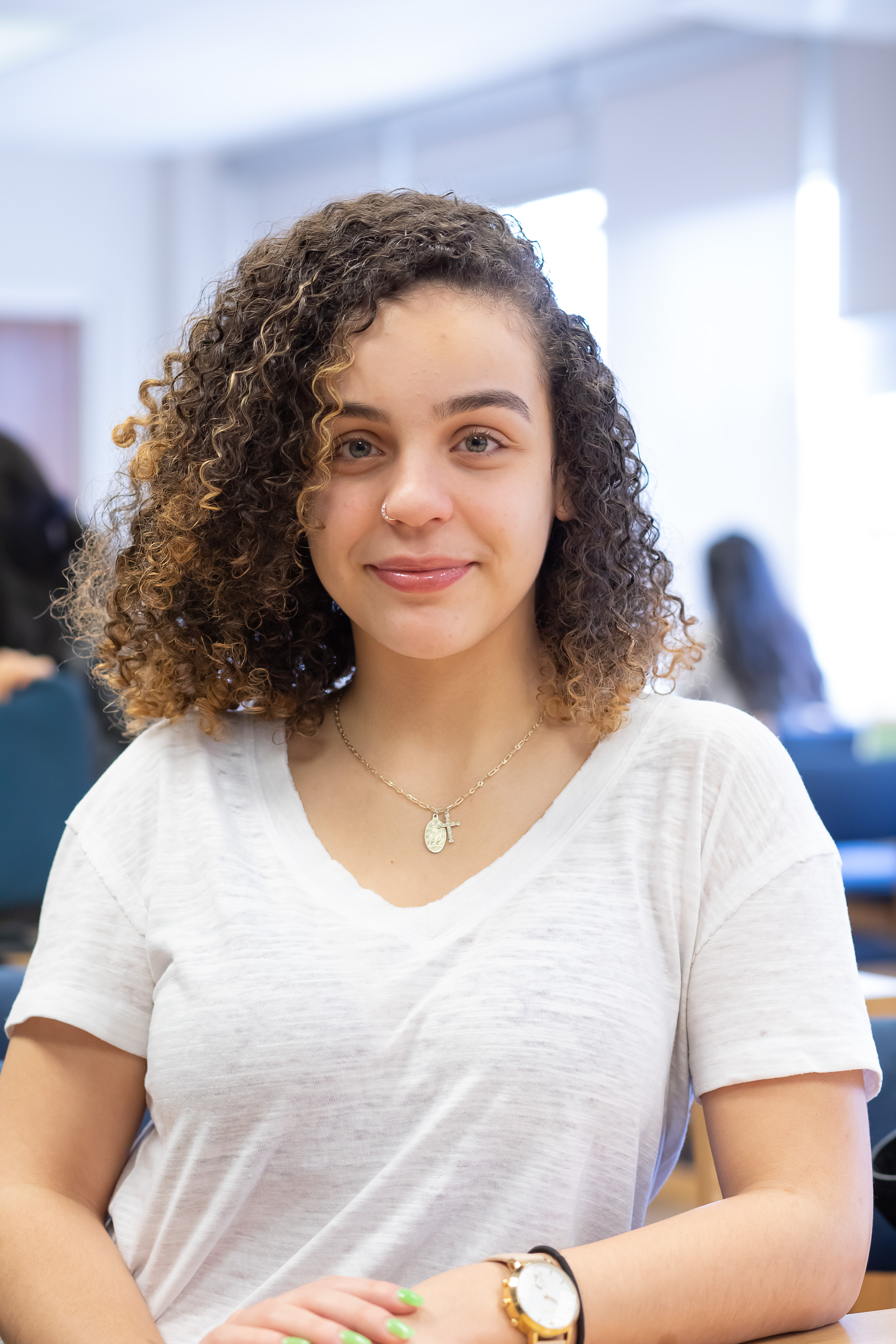 Young female in the cafeteria