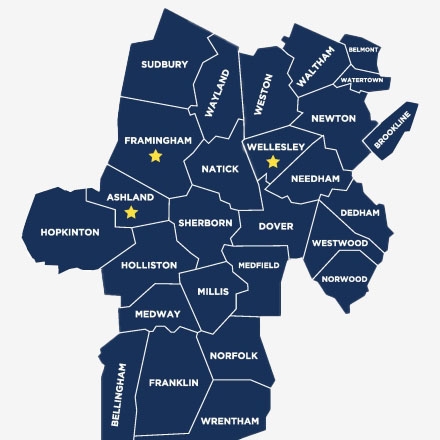 Towns and Cities in MassBay Community College Service Area