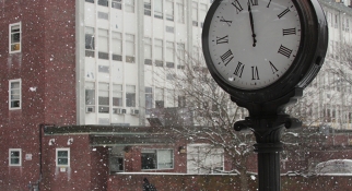 Winter - campus shot / clock
