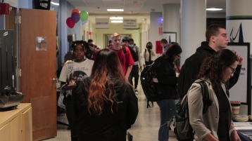 Students walking